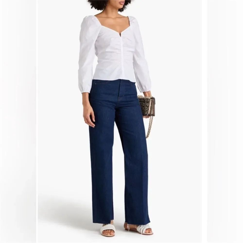 Veronica Beard Zhou Ruched Long Sleeve Top $348